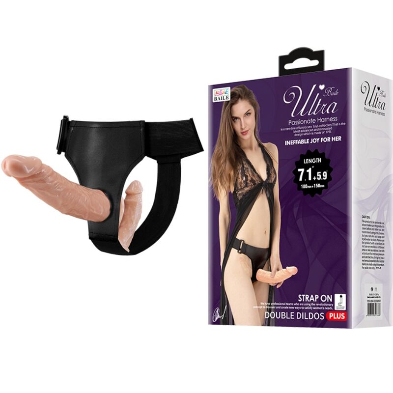 BAILE - ULTRA LEIDENSCHAFTLICHER DOPPELTE DILDOS MIT HARNESS – Dildo Bild 1
