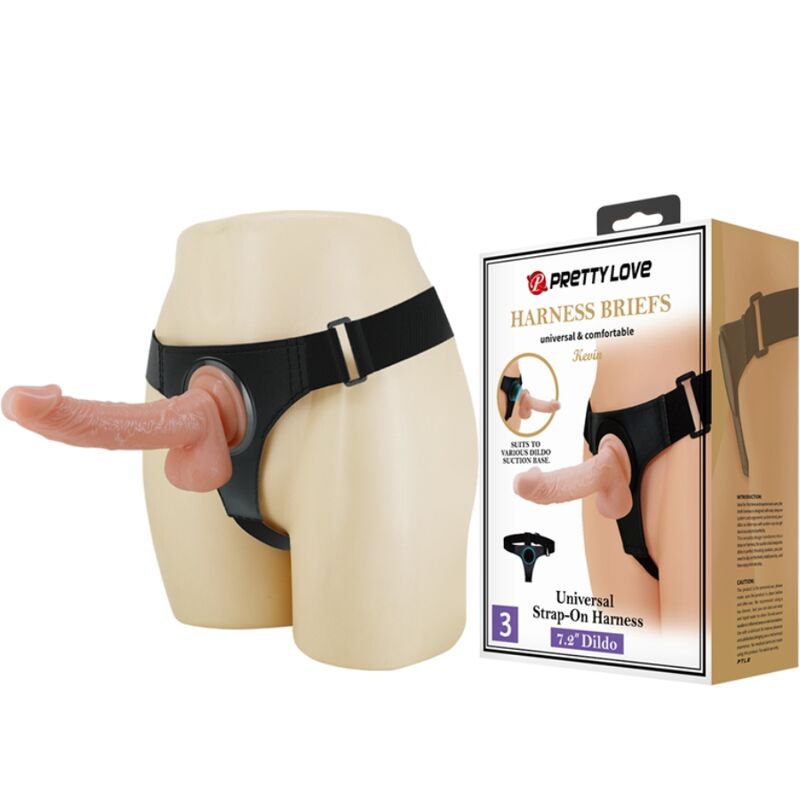PRETTY LOVE - HARNESS-HOSE UNIVERSAL-HARNESS MIT DILDO KEVIN 19 CM NATURAL – Dildo Bild 2