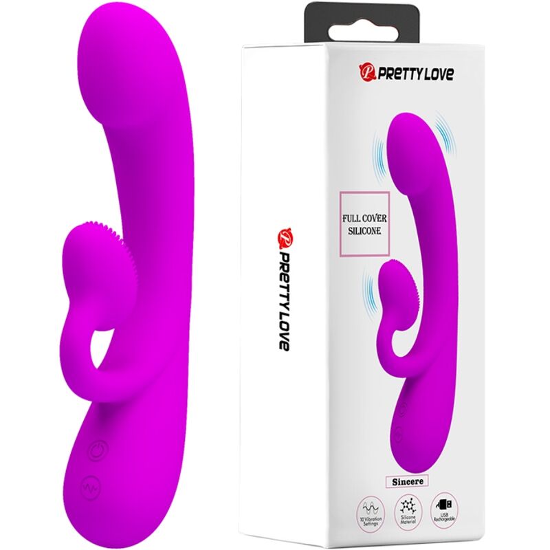 PRETTY LOVE - SINCERE SILIKON-KLITORALVIBRATOR UND SAUGER LILA – Vibrator Bild 2