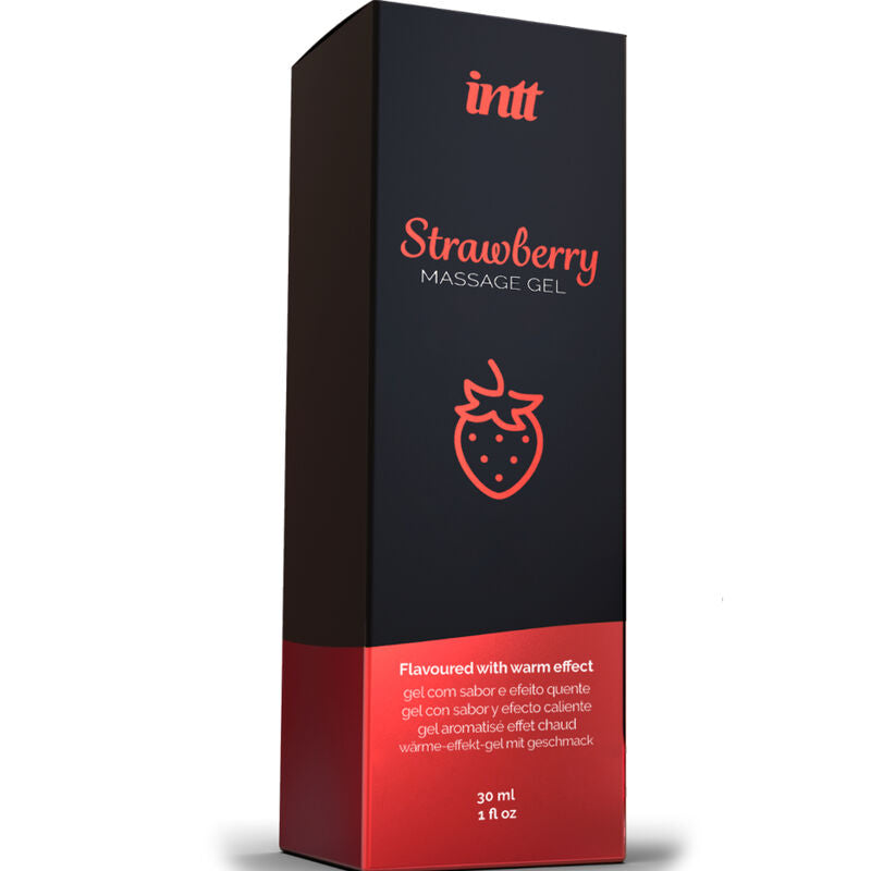 INTT MASSAGE & ORAL SEX - MASSAGEGEL MIT HEISSEM EFFEKT ERDBEERGESCHMACK für Komfort und sinnliche Anwendung