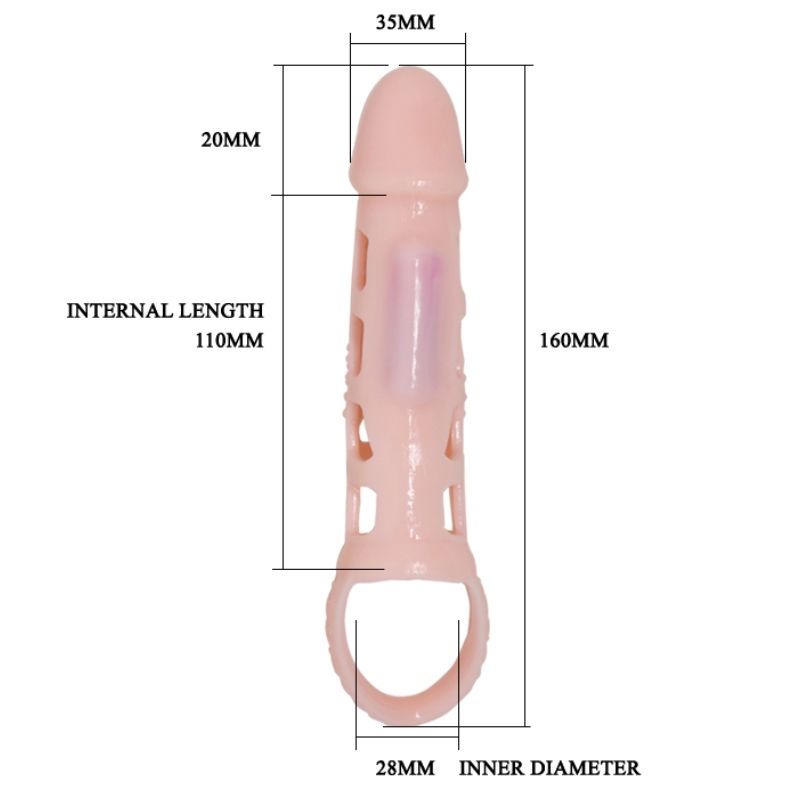 PRETTY LOVE - HARRISON PENIS EXTENDER COVER MIT VIBRATION UND RIEMEN 13.5 CM – Penis-Extender Bild 14