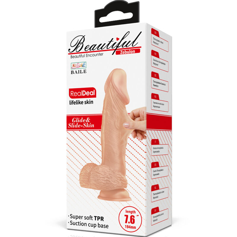BAILE - SCHÖNE BEGEGNUNG ZEBULON FLEXIBLER REALISTISCHER DILDO 19,4 CM NATÜRLICH – realistischer Dildo Bild 17