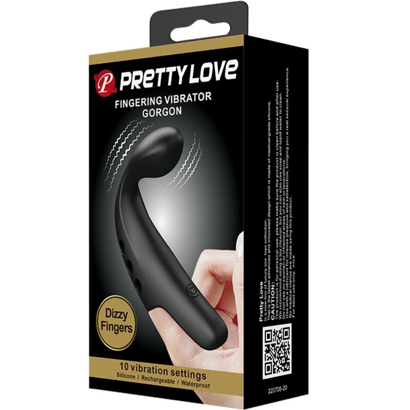 PRETTY LOVE - SCHWARZER GORGON-VIBRATOR-FUTSCH für sinnliche Momente allein oder zu zweit