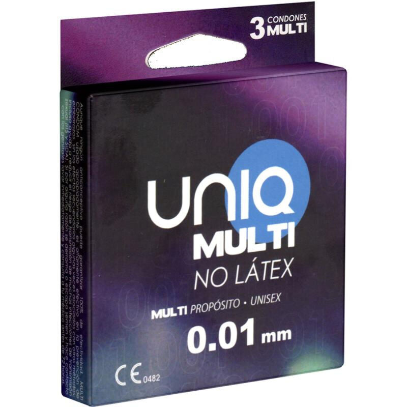 UNIQ - MULTI LATEXFREIE KONDOME 3 EINHEITEN für Schutz und angenehmes Gefühl