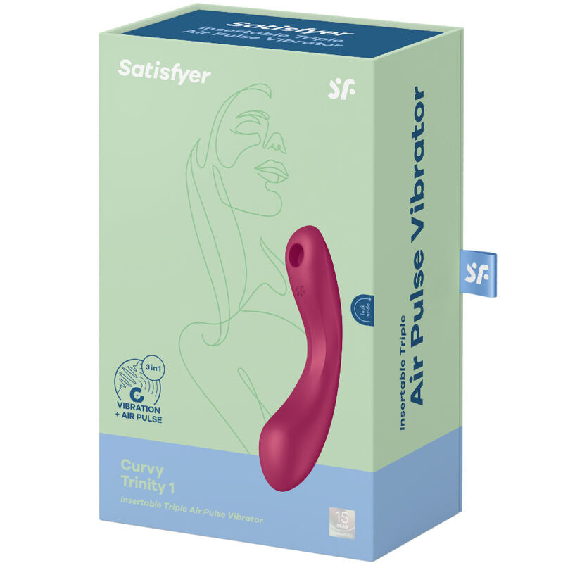 SATISFYER - CURVE TRINITY 1 AIR PULSE VIBRATION RED – Klitorisstimulator Bild 20