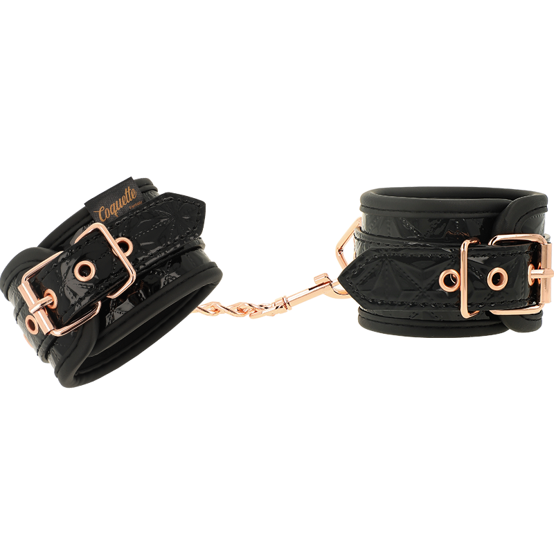 Coquette Chic Desire Black Edition – Vegane Lederhandschellen mit Neoprenfutter – Bondage-Fessel Bild 5