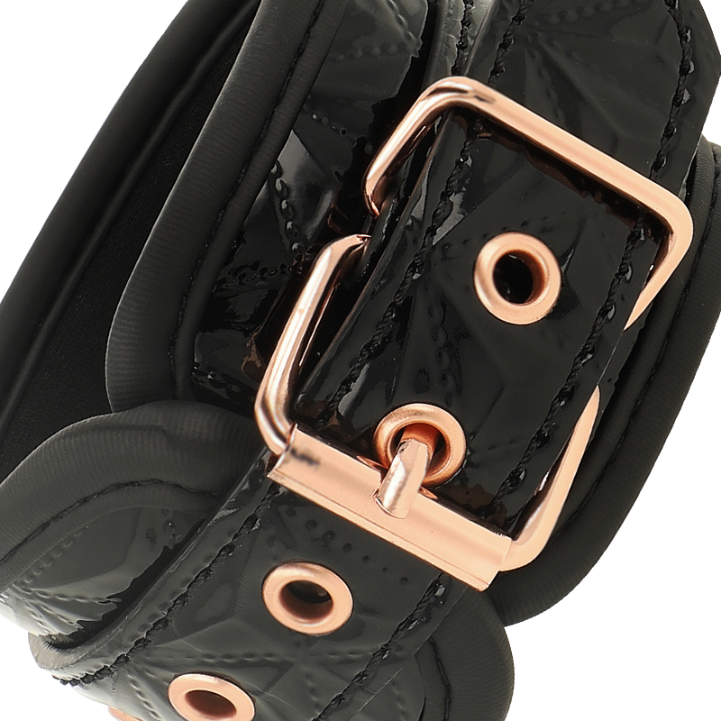 Coquette Chic Desire Black Edition – Vegane Lederhandschellen mit Neoprenfutter – Bondage-Fessel Bild 10