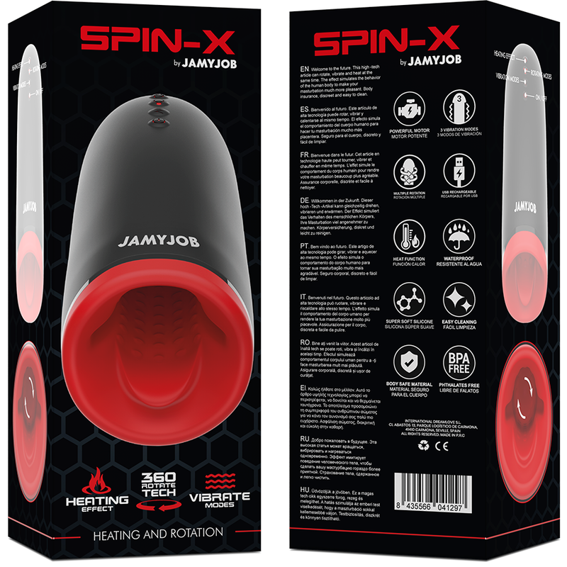 JAMYJOB - SPIN-X HEIZ- UND ROTATIONS-MASTURBATOR hochwertiges Intimtoy