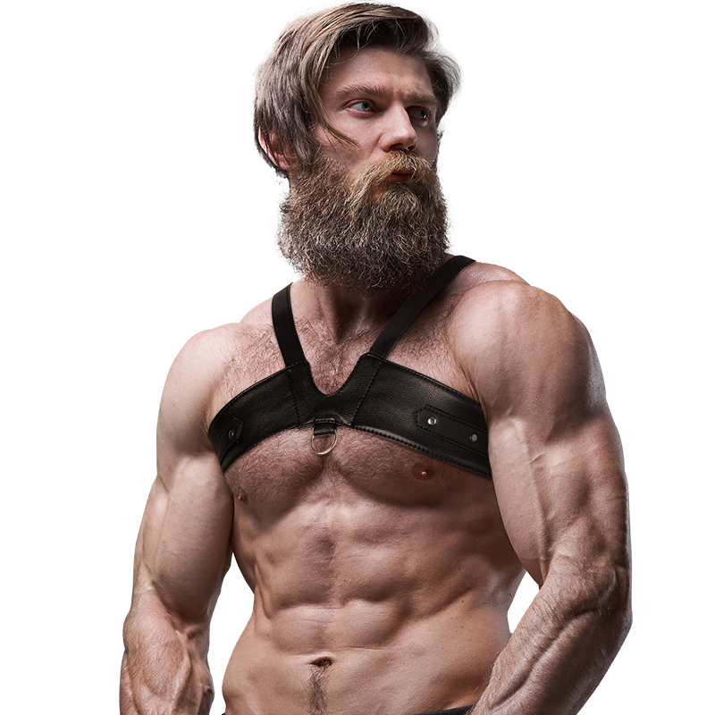 Fetish Submissive Attitude Brustgurt – Ökoleder Herren, Brigade, Verstellbar – BDSM-Zubehör Bild 4