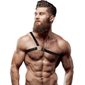 Fetish Submissive Attitude Herren Harness – Gekreuzte Schultern, Öko-Leder – BDSM-Zubehör Bild 1
