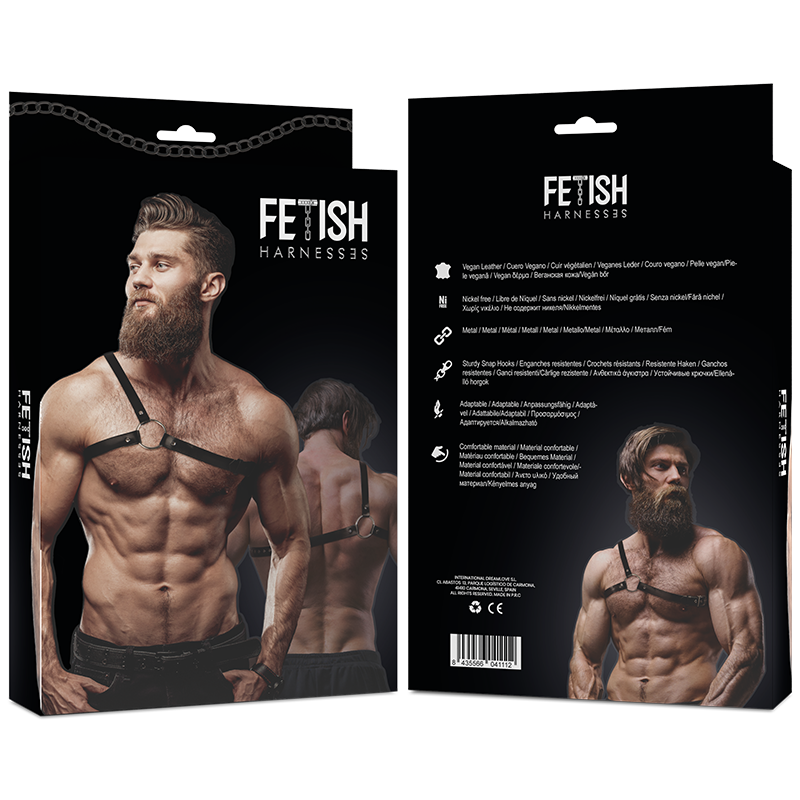 Fetish Submissive Attitude Herren Harness – Gekreuzte Schultern, Öko-Leder – BDSM-Zubehör Bild 2