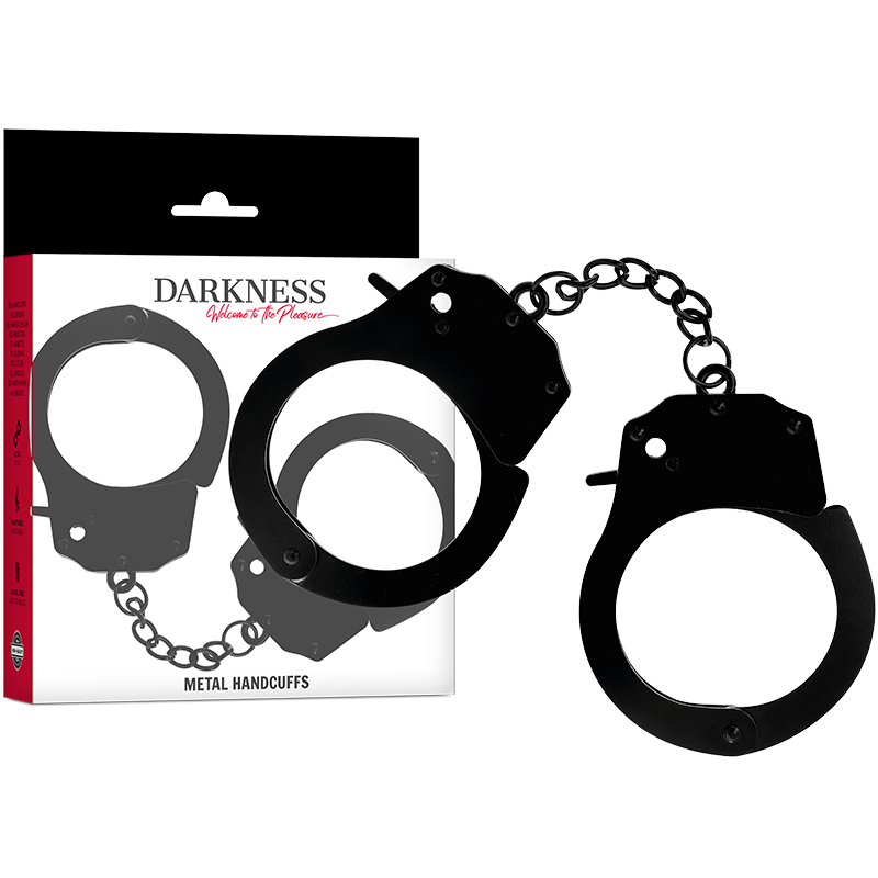 DARKNESS Metall-Handschellen – Schwarze Bondage Fesseln für Hände | Secet Pulse