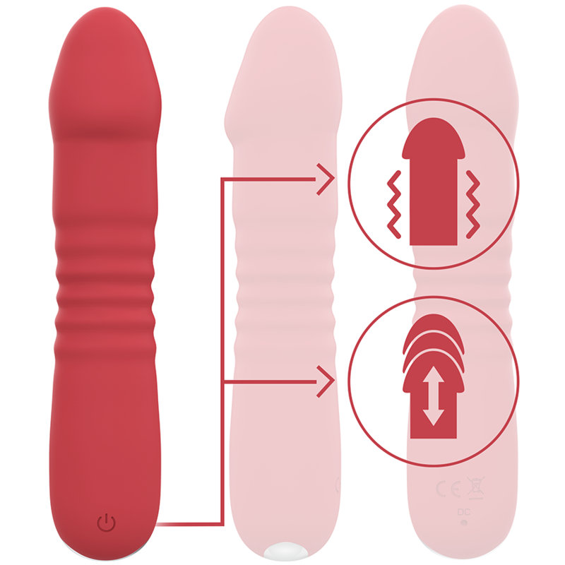 INTENSE JUNI Up & Down Vibrator – 10 Vibrationsmodi, USB-wiederaufladbar, Rot für intensive Stimulation und Self-Love
