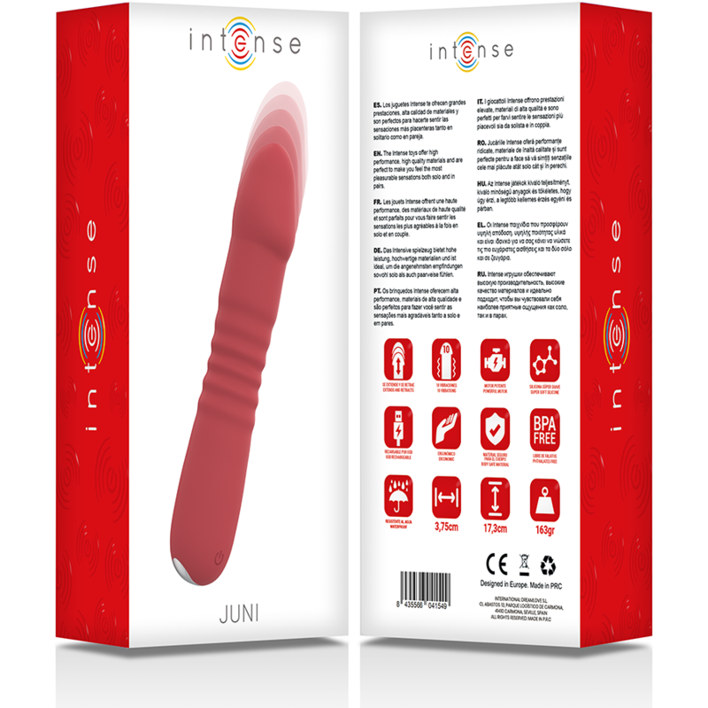 INTENSE JUNI Up & Down Vibrator – 10 Vibrationsmodi, USB-wiederaufladbar, Rot für sinnliche Momente allein oder zu zweit