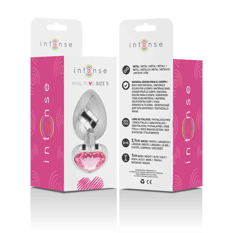 INTENSE - ALUMINIUM-METALL-ANAL-STECKER ROSA HERZ GRÖSSE S hochwertiges Intimtoy