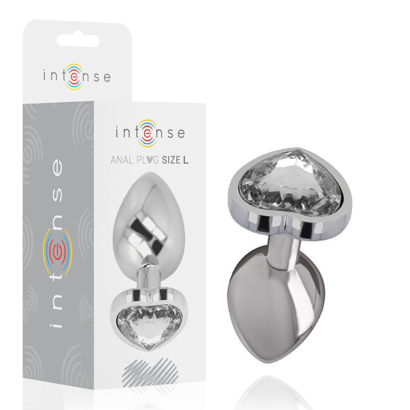 INTENSE - ANALPLUG METALL ALUMINIUM WEISS HERZ GRÖSSE L – Analplug Bild 2