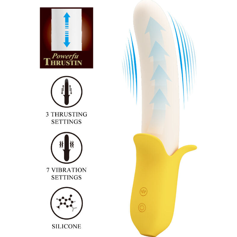 PRETTY LOVE - BANANA GEEK SUPER POWER 7 VIBRATIONEN UP&DOWN SILIKON SCHWARZ – Erotik-Zubehör Bild 5