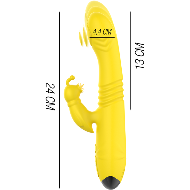 Intense Toky Multifunktionsvibrator – Up & Down, Klitorisstimulator, 8 Pulsations- & Leckmodi, gelb Klitorisstimulator Produktansicht und Details
