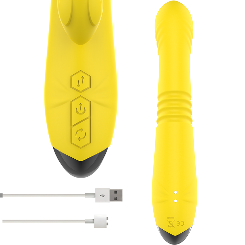 Intense Toky Multifunktionsvibrator – Up & Down, Klitorisstimulator, 8 Pulsations- & Leckmodi, gelb Klitorisstimulator Produktansicht und Details
