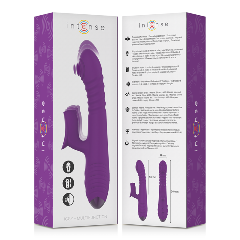 Intense Iggy Multifunktionsvibrator – Up & Down, Klitorisstimulator, USB, lila hochwertiges Sextoy bei Secret Pulse