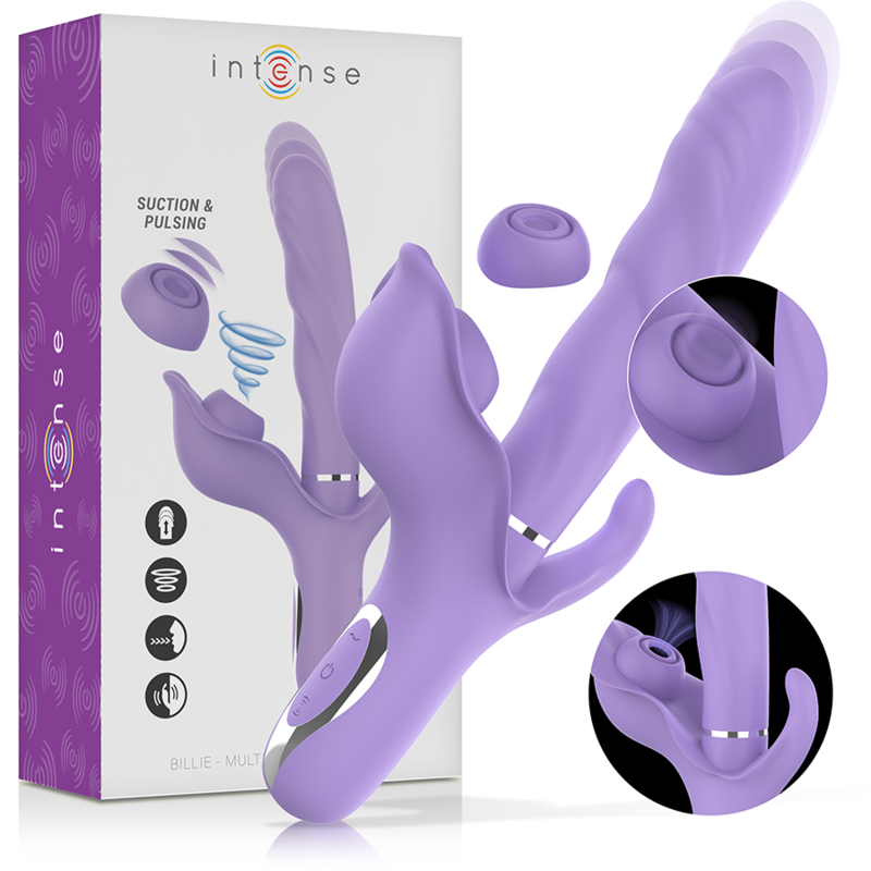 INTENSE Billie – Multifunktionaler Saug- und Vibrator, Wiederaufladbar, Lila für intensive Stimulation und Self-Love