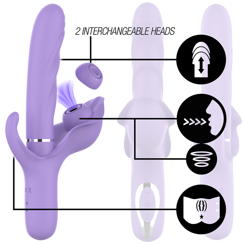 INTENSE Billie – Multifunktionaler Saug- und Vibrator, Wiederaufladbar, Lila Produktansicht und Details