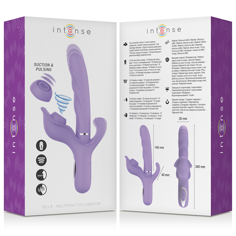 INTENSE Billie – Multifunktionaler Saug- und Vibrator, Wiederaufladbar, Lila hochwertiges Sextoy bei Secret Pulse