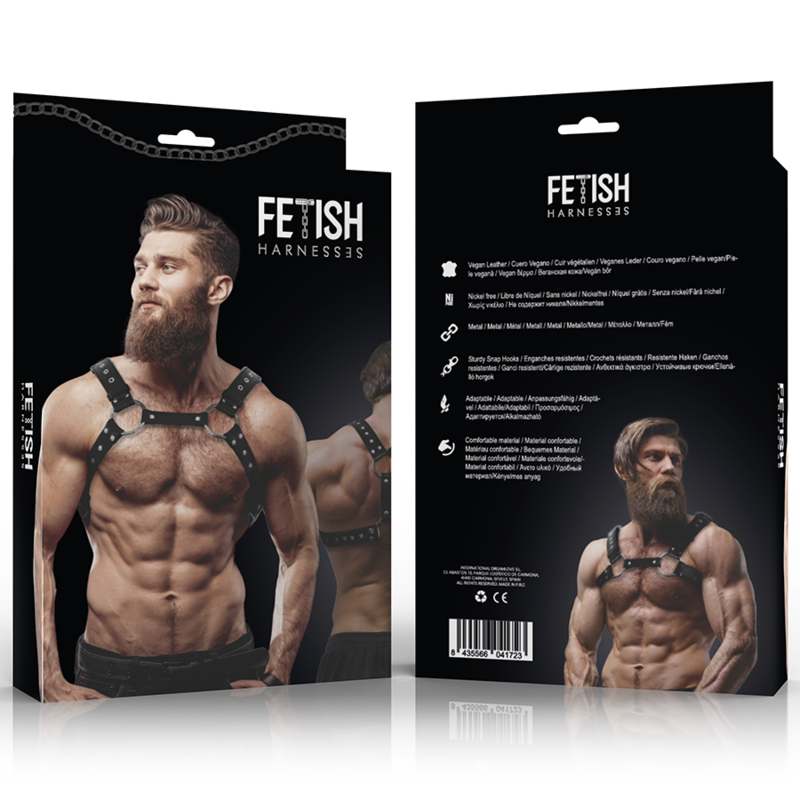FETISH SUBMISSIVE ATTITUDE - BRUSTHARNESS AUS ÖKOLEDER FÜR HERREN MIT NIETEN – BDSM-Zubehör Bild 2