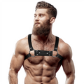 FETISH SUBMISSIVE ATTITUDE - HERREN-BRUSTGURT AUS ÖKOLEDER, BULLDOGGE, GRÖSSE M/L – BDSM-Zubehör Bild 1