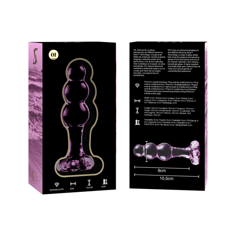 NEBULA SERIES BY IBIZA - MODELL 1 ANALPLUG BOROSILIKATGLAS ROSA 10.5 CM -O- 3 CM – Analplug Bild 12