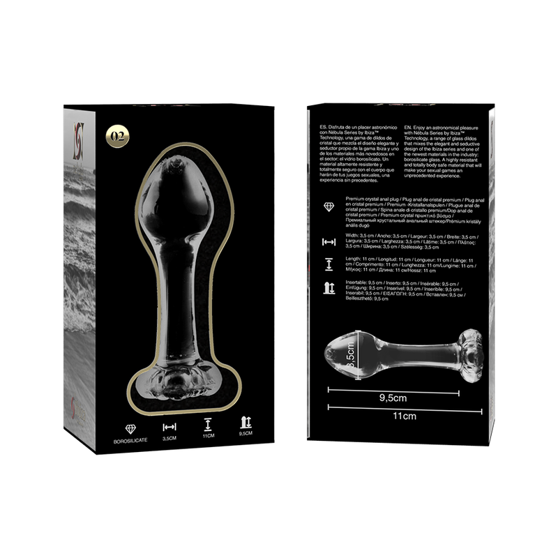 NEBULA SERIES BY IBIZA - MODELL 2 ANALPLUG BOROSILIKATGLAS KLAR 11 CM -O- 3.5 CM Analplug diskret online kaufen