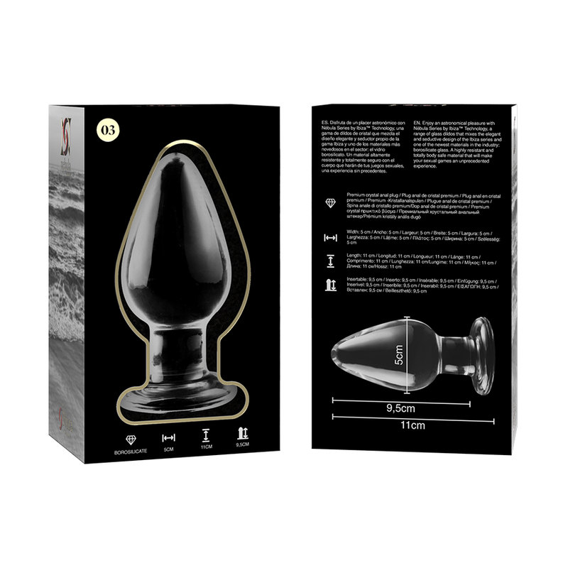 NEBULA SERIES BY IBIZA - MODELL 3 ANALPLUG BOROSILIKATGLAS TRANSPARENT 11 CM -O- 5 CM bei Secret Pulse im Erotikshop