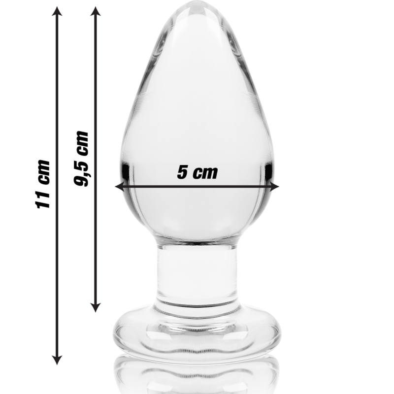 NEBULA SERIES BY IBIZA - MODELL 3 ANALPLUG BOROSILIKATGLAS TRANSPARENT 11 CM -O- 5 CM hochwertiges Intimtoy