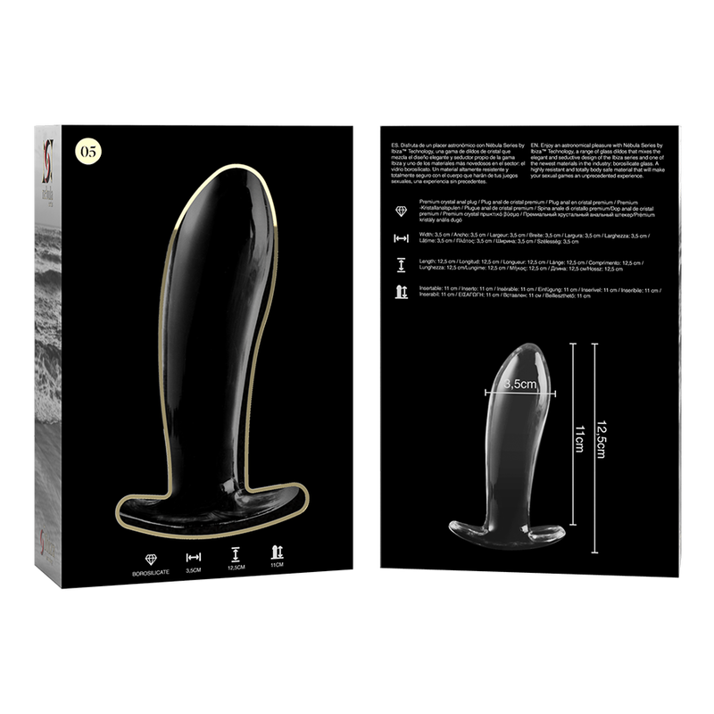 NEBULA SERIES BY IBIZA - MODELL 5 ANALPLUG BOROSILIKATGLAS KLAR 12.5 CM -O- 3.5 CM – Analplug Bild 10