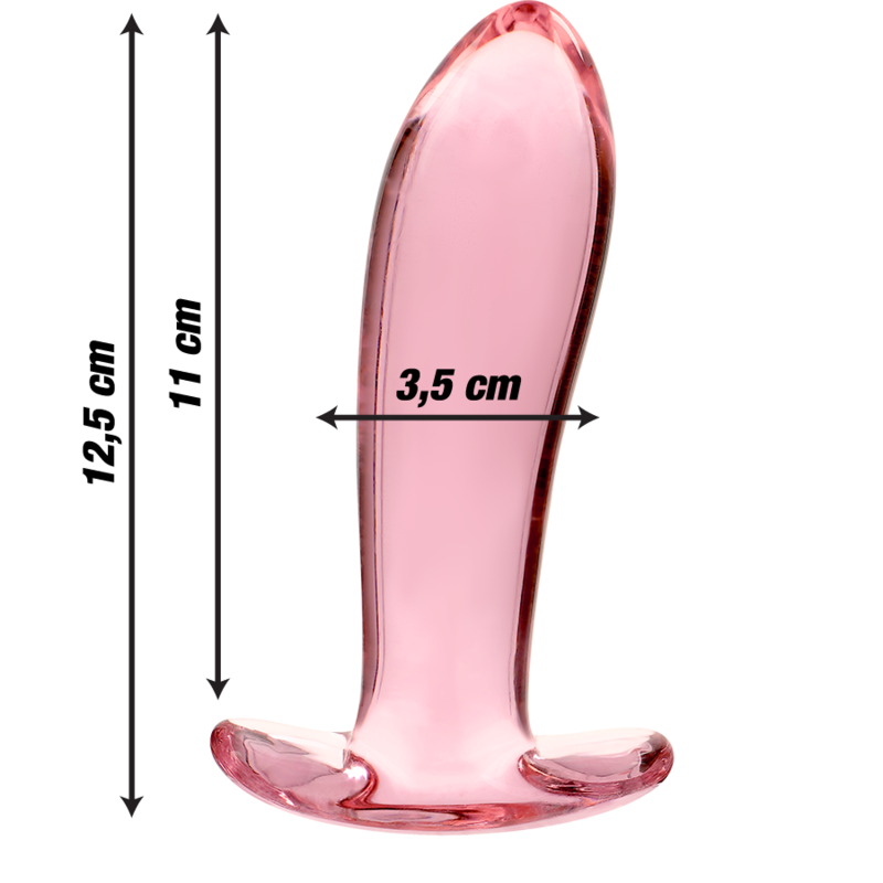 NEBULA SERIES BY IBIZA - MODELL 5 ANALPLUG BOROSILIKATGLAS ROSA 12.5 CM -O- 3.5 CM hochwertiges Intimtoy