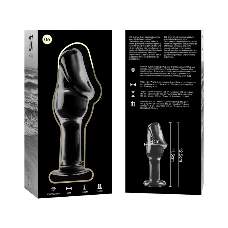 NEBULA SERIES BY IBIZA - MODELL 6 ANALPLUG BOROSILIKATGLAS KLAR 12.5 CM -O- 4 CM – Analplug Bild 9