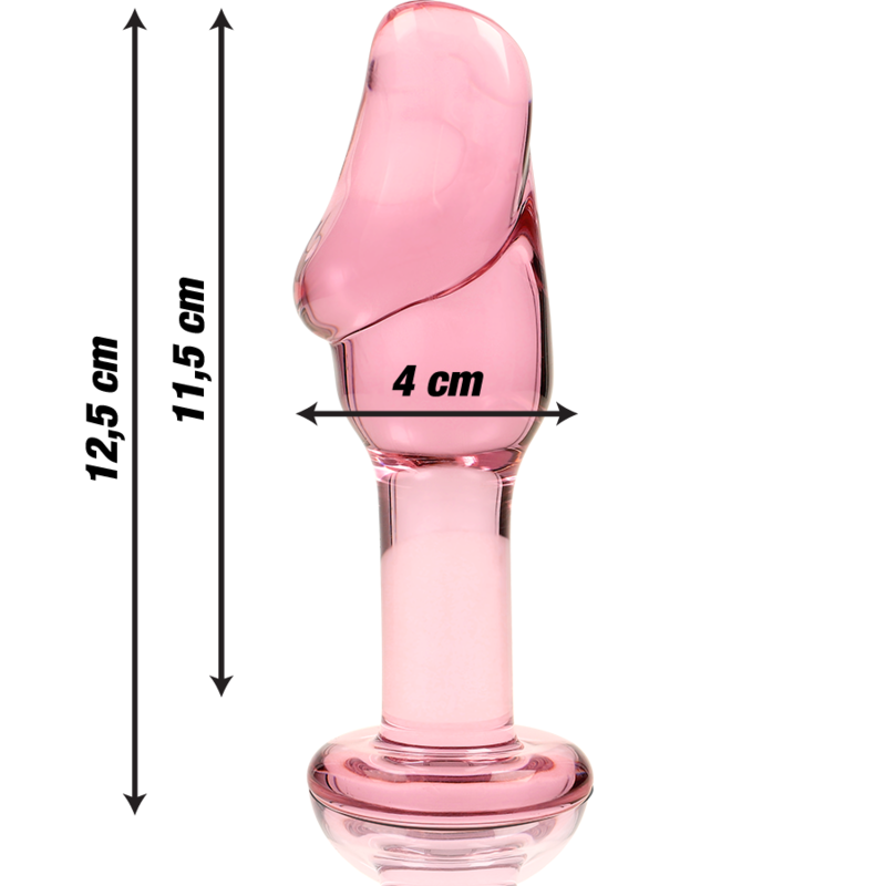 NEBULA SERIES BY IBIZA - MODELL 6 ANALPLUG BOROSILIKATGLAS ROSA 12.5 CM -O- 4 CM hochwertiges Intimtoy