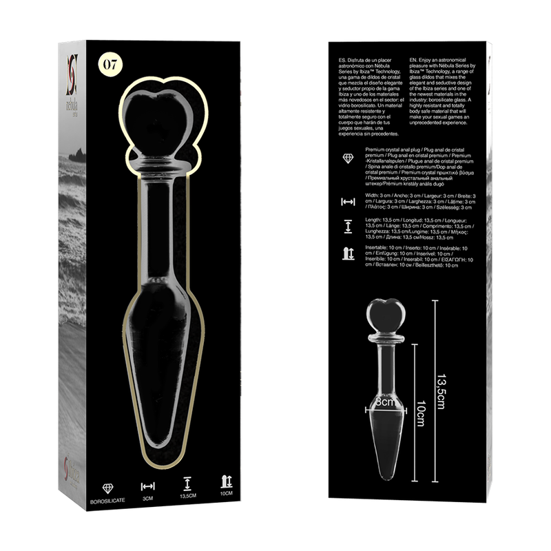 NEBULA SERIES BY IBIZA - MODEL 7 ANALPLUG BOROSILIKATGLAS KLAR 13.5 CM -O- 3 CM – Analplug Bild 11