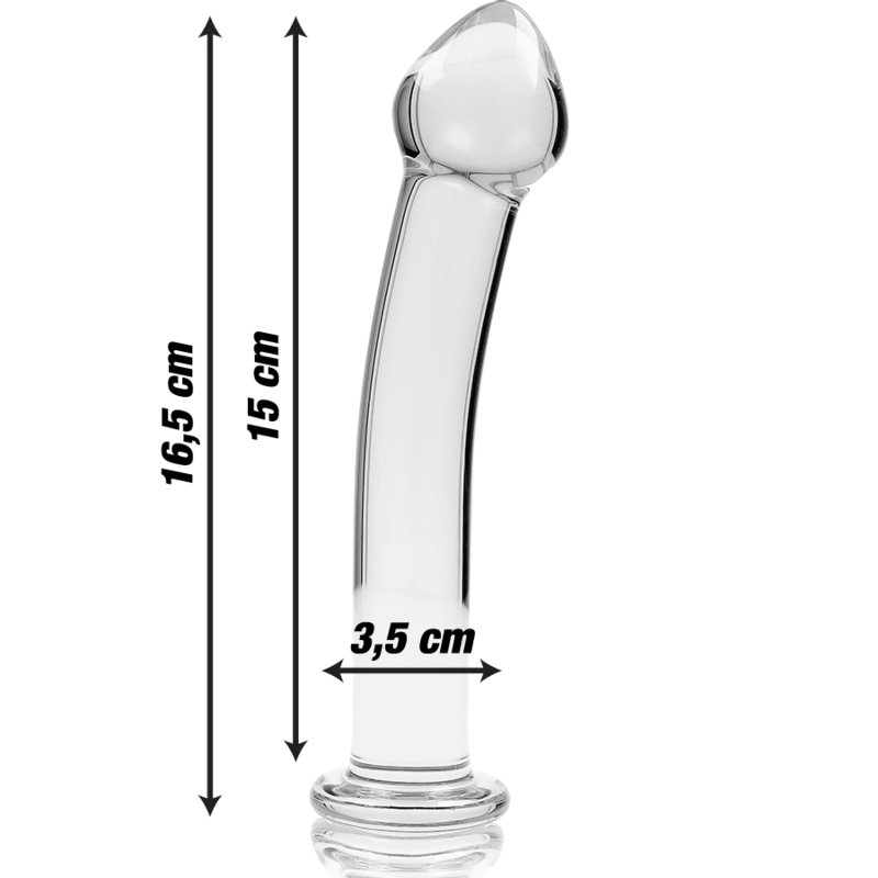 NEBULA SERIES BY IBIZA - MODELL 11 DILDO BOROSILIKATGLAS KLAR 16 CM -O- 3 CM hochwertiges Intimtoy