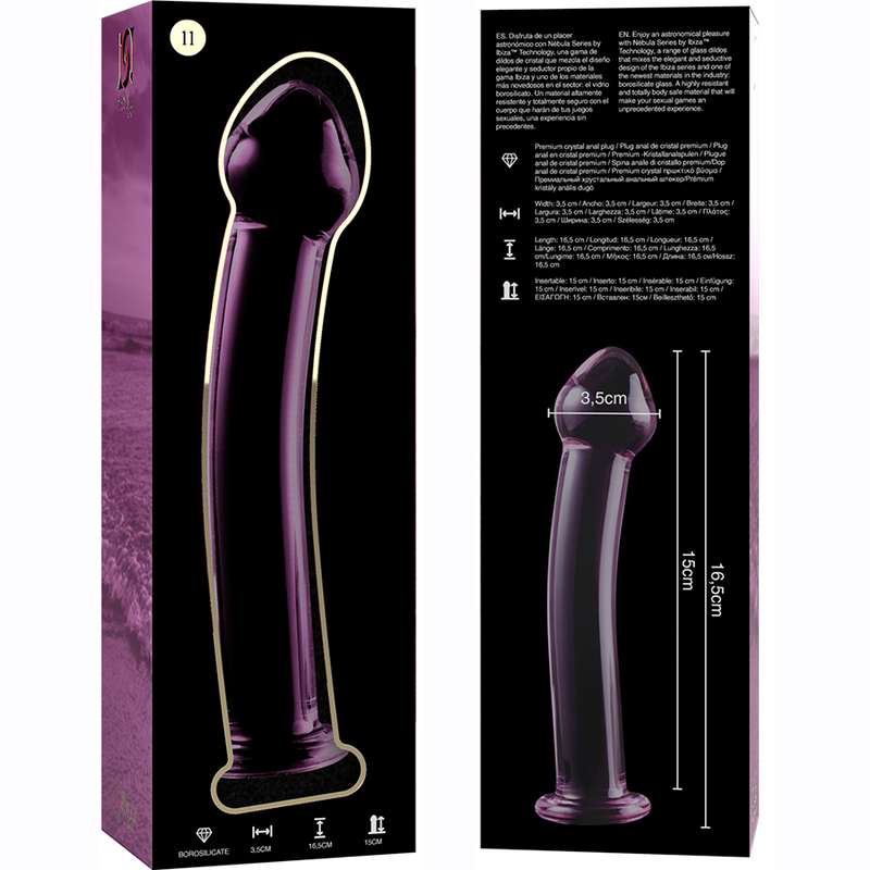 NEBULA Series by Ibiza – Modell 11 Dildo aus Borosilikatglas, Rosa, 16 cm – Dildo Bild 12