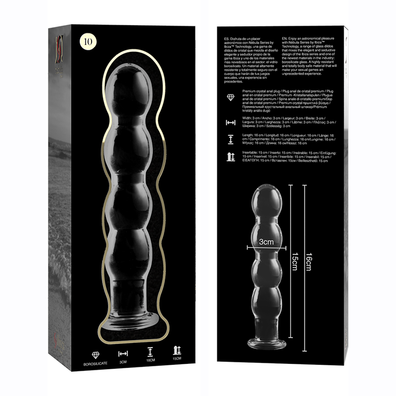 NEBULA Series by Ibiza – Modell 10 Dildo aus Borosilikatglas, Klar, 16,5 cm – Dildo Bild 10