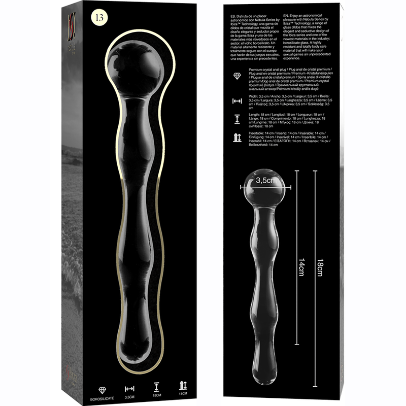 NEBULA SERIES BY IBIZA - MODELL 13 DILDO BOROSILIKATGLAS KLAR 18 CM -O- 3.5 CM – Dildo Bild 11