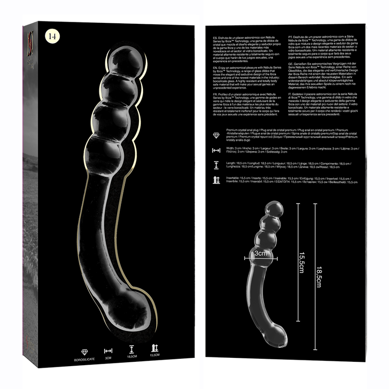NEBULA SERIES BY IBIZA - MODELL 14 DILDO BOROSILIKATGLAS KLAR 18.5 CM -O- 3 CM – Dildo Bild 10