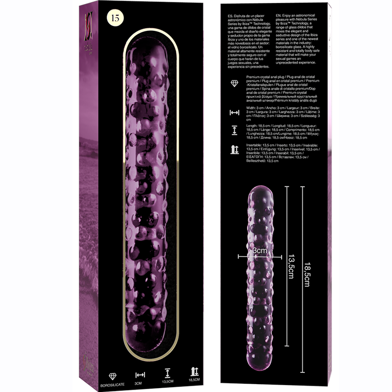 NEBULA SERIES BY IBIZA - MODELL 15 DILDO BOROSILIKATGLAS ROSA 18.5 CM -O- 3 CM – Dildo Bild 12