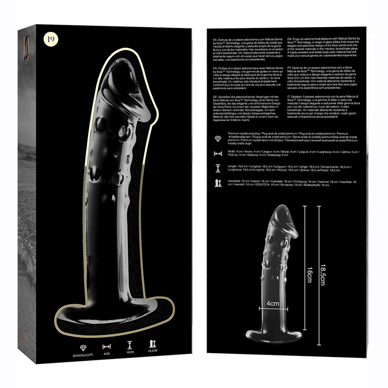 NEBULA Series by Ibiza – Modell 19 Dildo aus Borosilikatglas, Klar, 18,5 cm – Dildo Bild 10