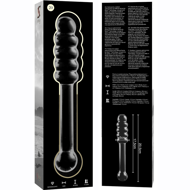 NEBULA Series by Ibiza – Modell 20 Dildo aus Borosilikatglas, Klar, 20,5 cm – Dildo Bild 11