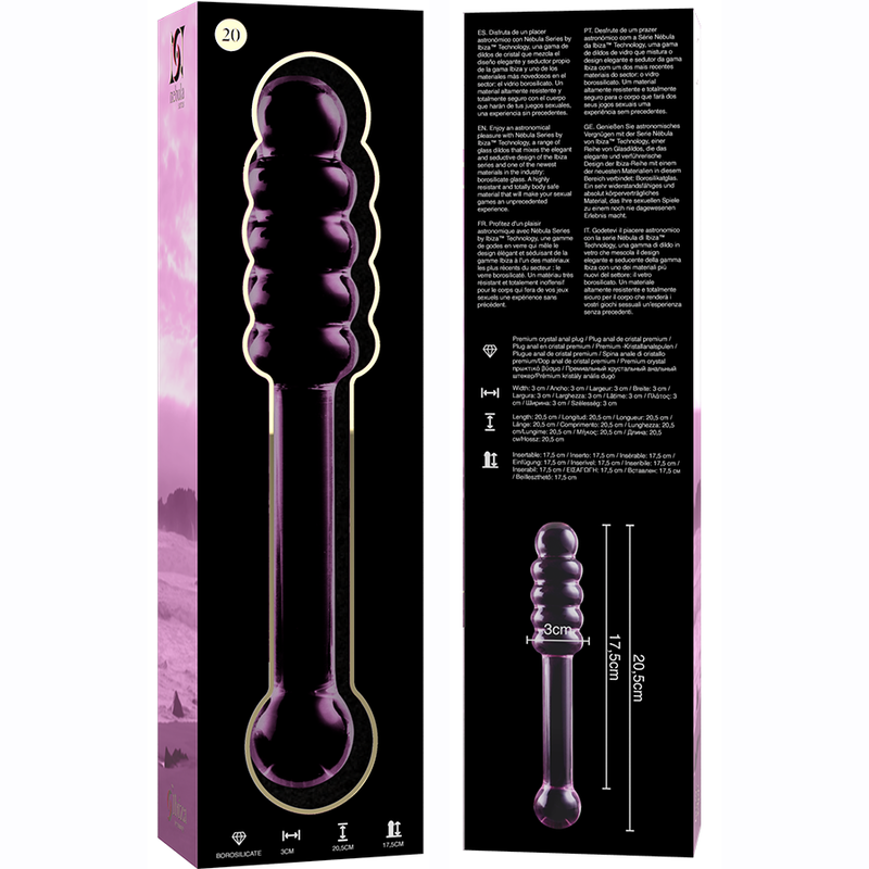 NEBULA Series by Ibiza – Modell 20 Dildo aus Borosilikatglas, Rosa, 20,5 cm – Dildo Bild 11