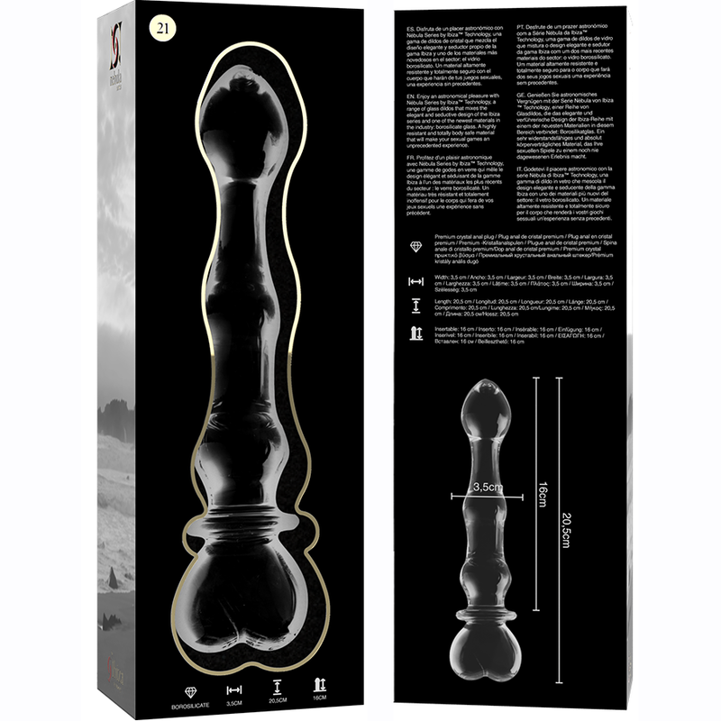 NEBULA Series by Ibiza – Modell 21 Dildo aus Borosilikatglas, Klar, 20,5 cm Dildo diskret online kaufen