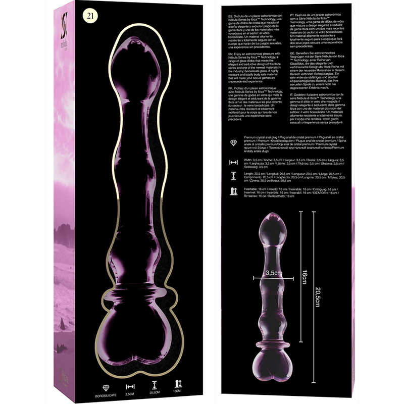 NEBULA Series by Ibiza – Modell 21 Dildo aus Borosilikatglas, Rosa, 20,5 cm – Dildo Bild 10