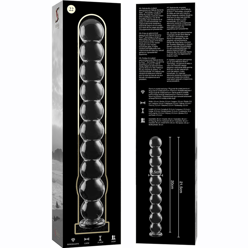 NEBULA Series by Ibiza – Modell 22 Dildo aus Borosilikatglas, Klar, 21,5 cm – Dildo Bild 14